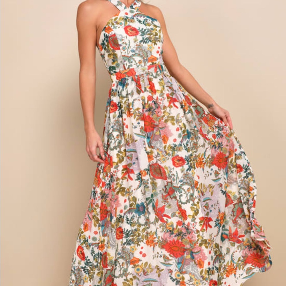 Lulu's Floral Maxi Dress - Multicolor